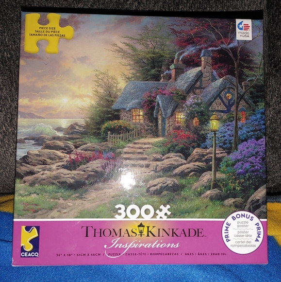Jigsaw Puzzle Thomas Kinkade 300 Piece Seaside Hideaway New Sealed - Picture 1 of 5